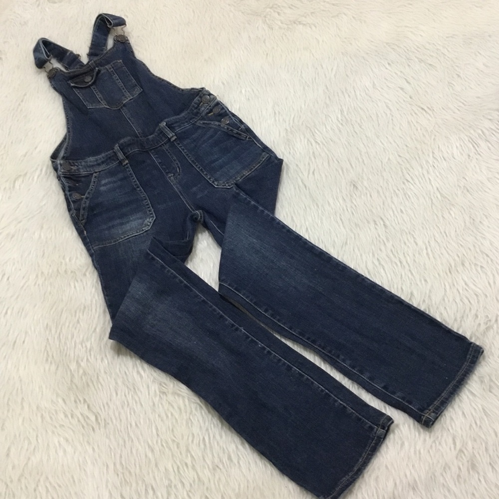 Cat & jack stretchy blue denim overalls